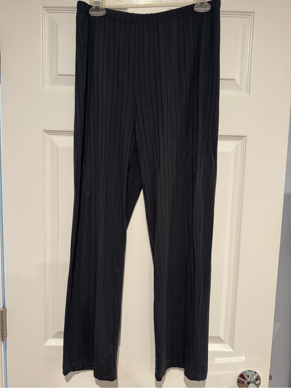 Women's Eileen Fisher Dark Grey Ribbed Wide-Leg Pants